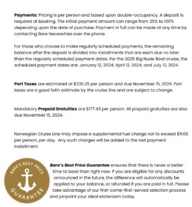 Big Nude Boat 2025 - Pricing - Bare Necessities - Nude Cruise - Nude